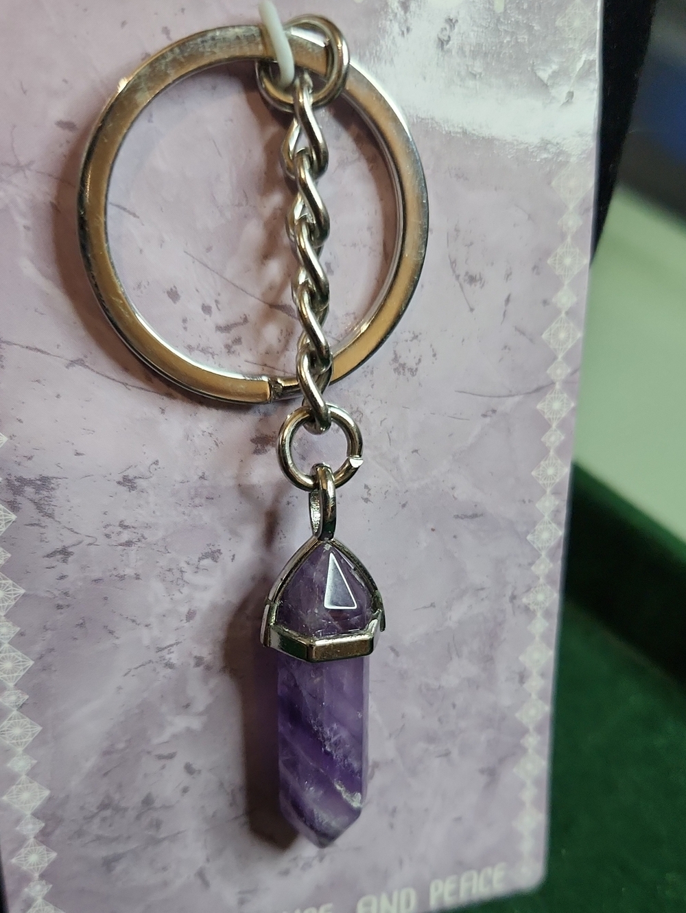 Chevron Amethyst Point Keychain